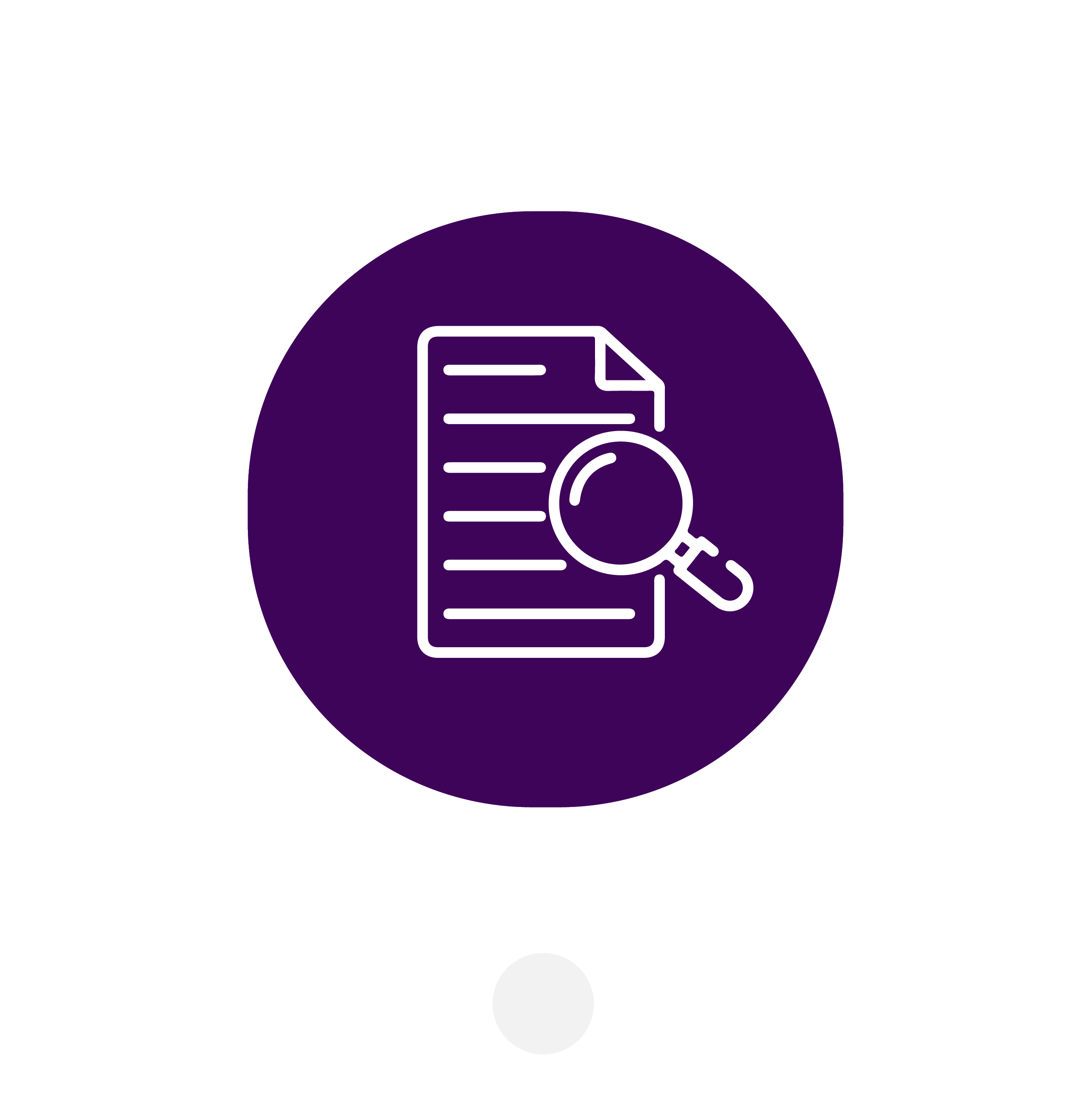 icone de uma lupa sobre uma folha